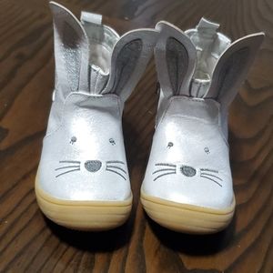 Silver toddler bunny boots